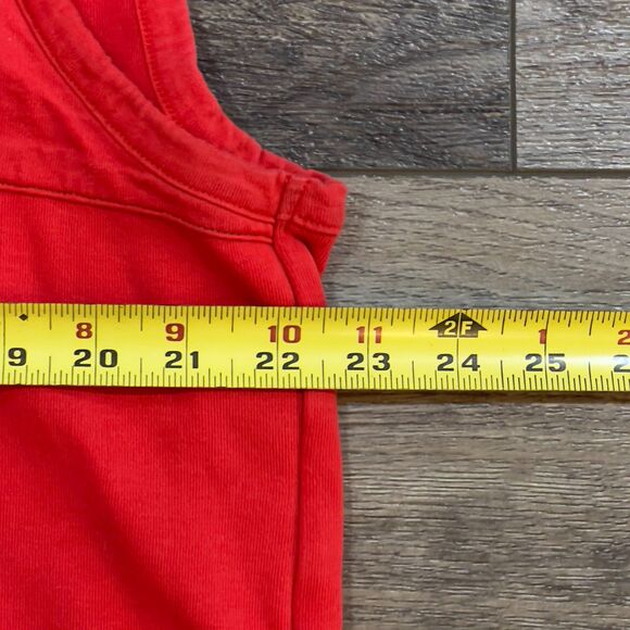 Vintage 90s AX Armani Exchange LoGo Sleeveless Red Sweatshirt Hoodie Vest - XL - Picture 6 of 7